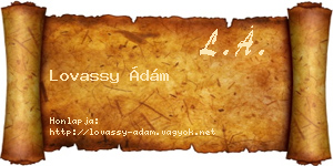 Lovassy Ádám névjegykártya