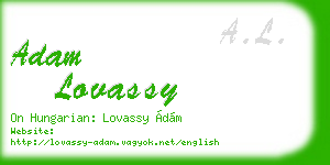 adam lovassy business card